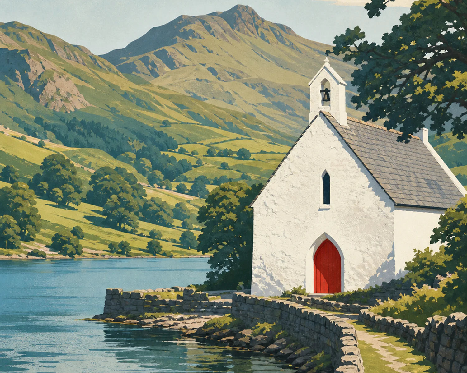 Cropped Patterdale landscape artwork without poster border or lettering